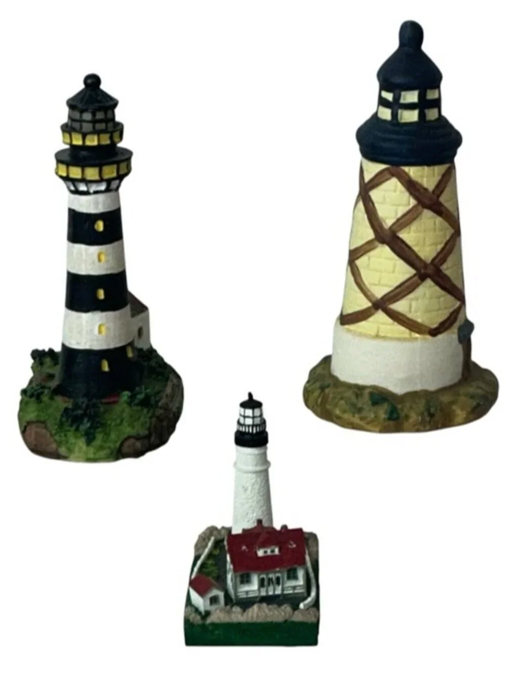 Lighthouse Figurines Vintage Souvenir Decorative Collectibles 3 Piece Set